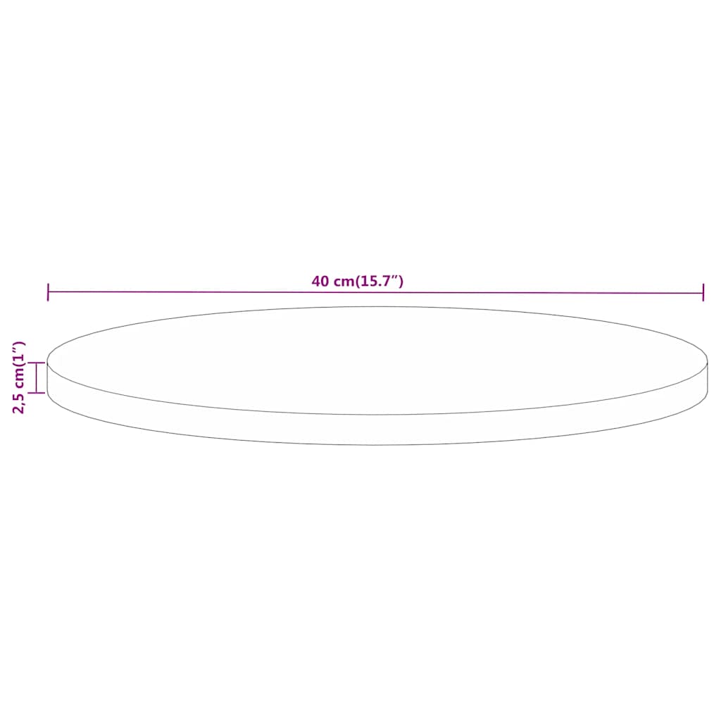 Tömör nyers mangófa kerek asztallap Ø40 x 2,5 cm 8