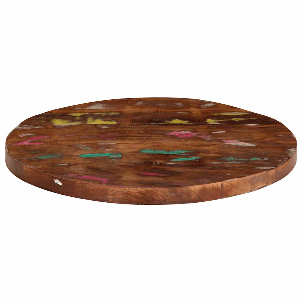 Tömör újrahasznosított fa kerek asztallap Ø40x1,5 cm 3