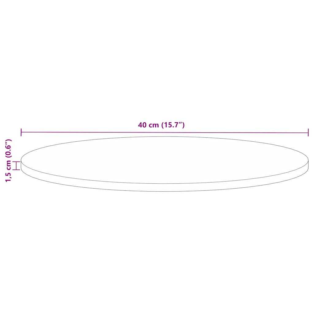 Tömör újrahasznosított fa kerek asztallap Ø40x1,5 cm 9