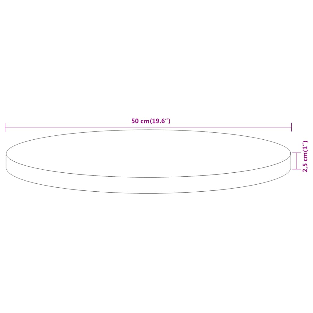 Tömör akácfa kerek asztallap Ø50 x 2,5 cm 8