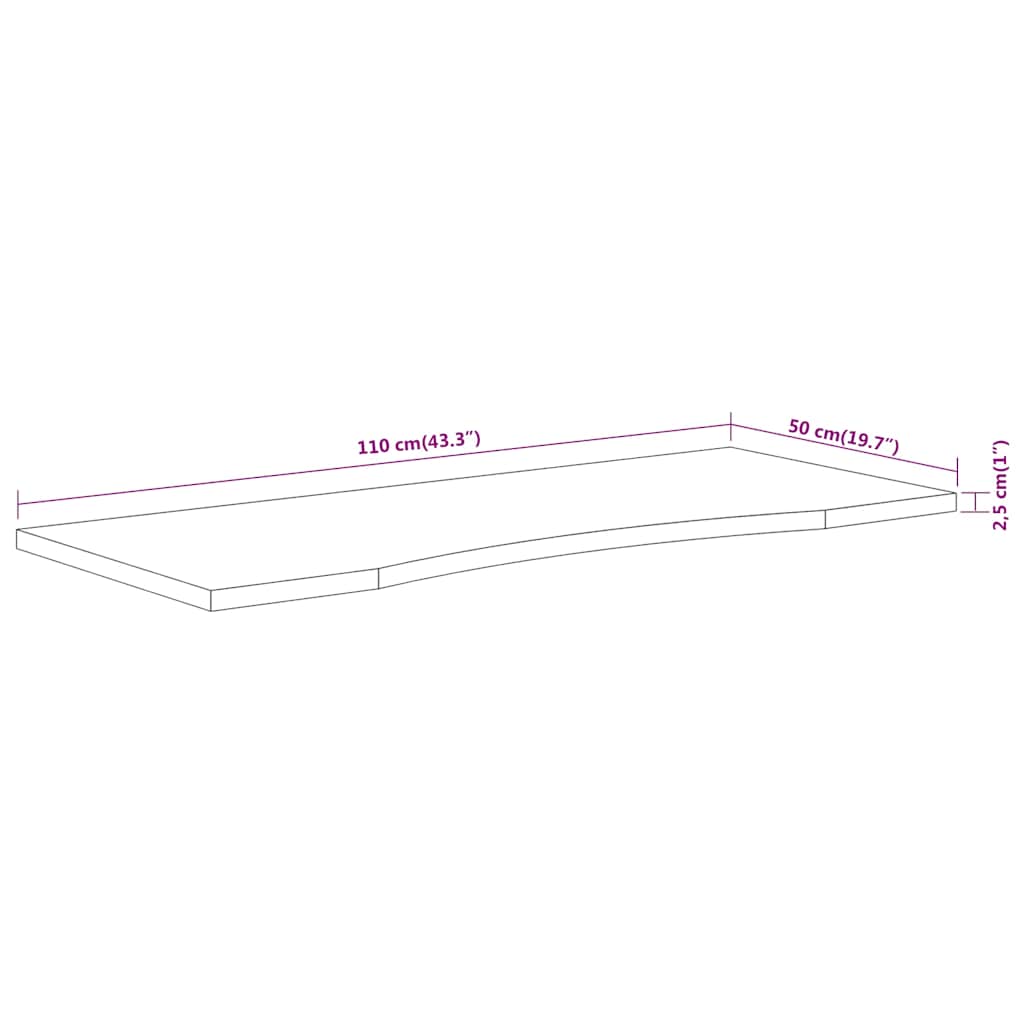 Tömör akácfa téglalap alakú asztallap 110 x 50 x 2,5 cm 9