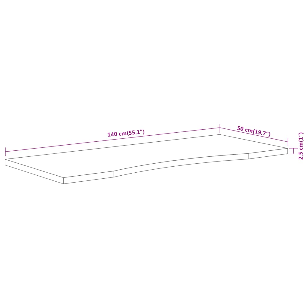 Tömör akácfa téglalap alakú asztallap 140 x 50 x 2,5 cm 9