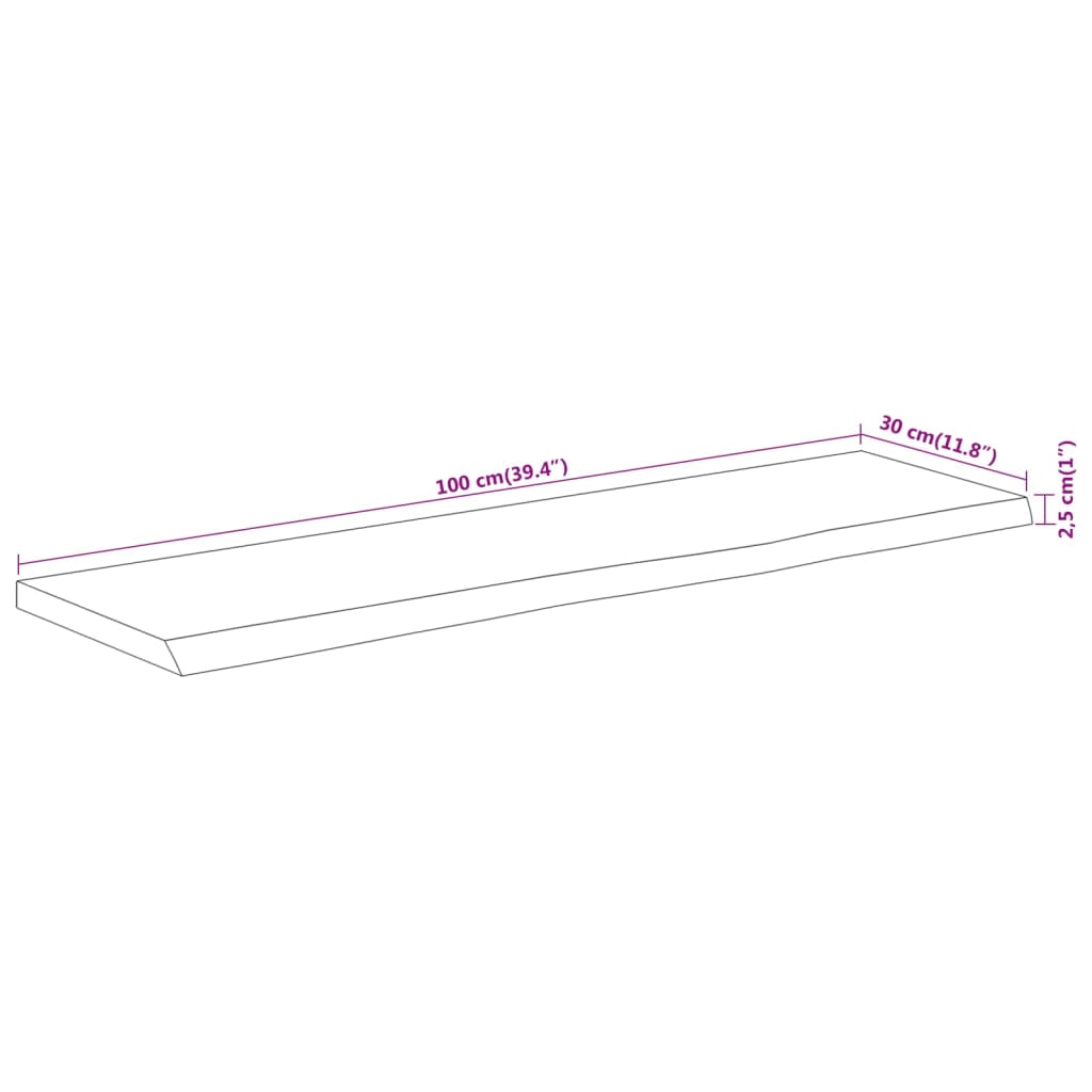 Tömör akácfa téglalap alakú fali polc 100 x 30 x 2,5 cm 8