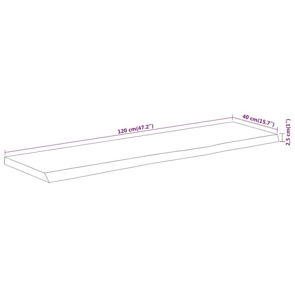 Tömör akácfa téglalap alakú asztallap 120 x 40 x 2,5 cm 8
