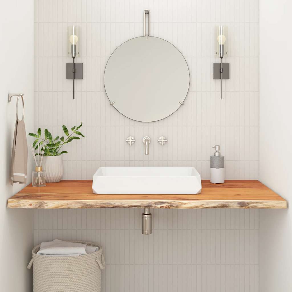 Tömör akácfa téglalap alakú fürdőszobai pult 90 x 60 x 2,5 cm