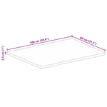 Tömör nyers mangófa természetes élű asztallap 100 x 80 x 2,5 cm 9