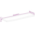 Tömör mangófa természetes élű asztallap 120 x 30 x 2,5 cm 9