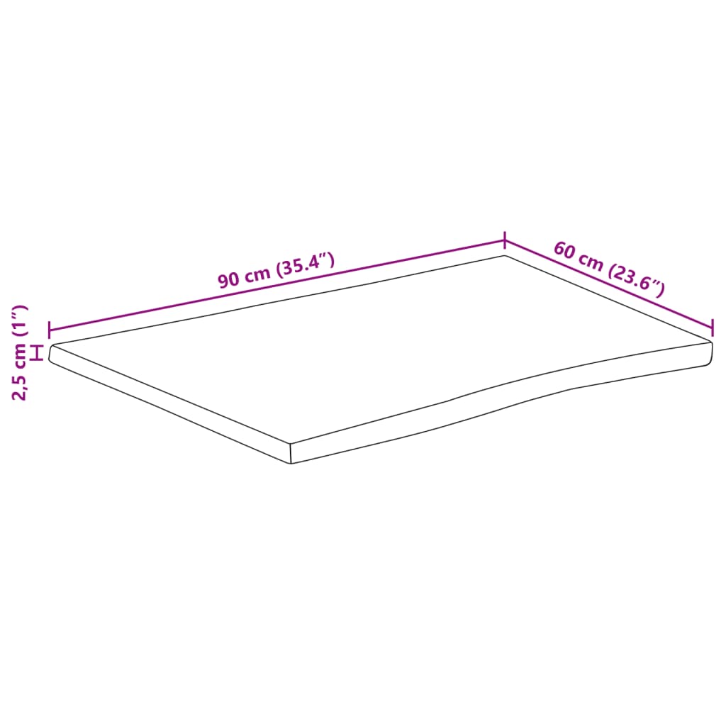 Tömör akácfa téglalap alakú asztallap 90x60x2,5 cm 9