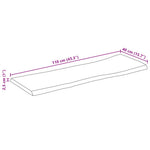 Tömör nyers mangófa természetes élű asztallap 110 x 40 x 2,5 cm 9