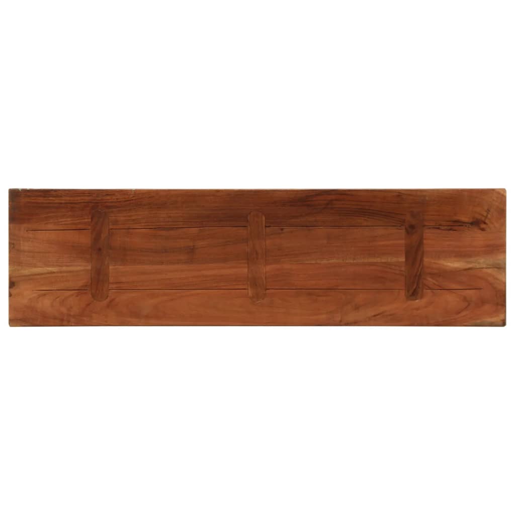 Tömör újrahasznosított fa téglalap alakú asztallap 110x20x2,5cm 5