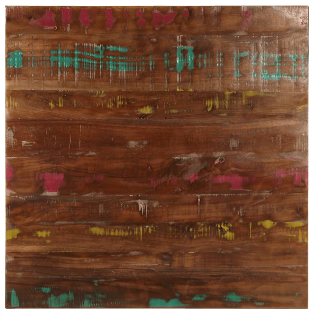 Tömör újrahasznosított fa négyzet alakú asztallap 80x80x2,5 cm