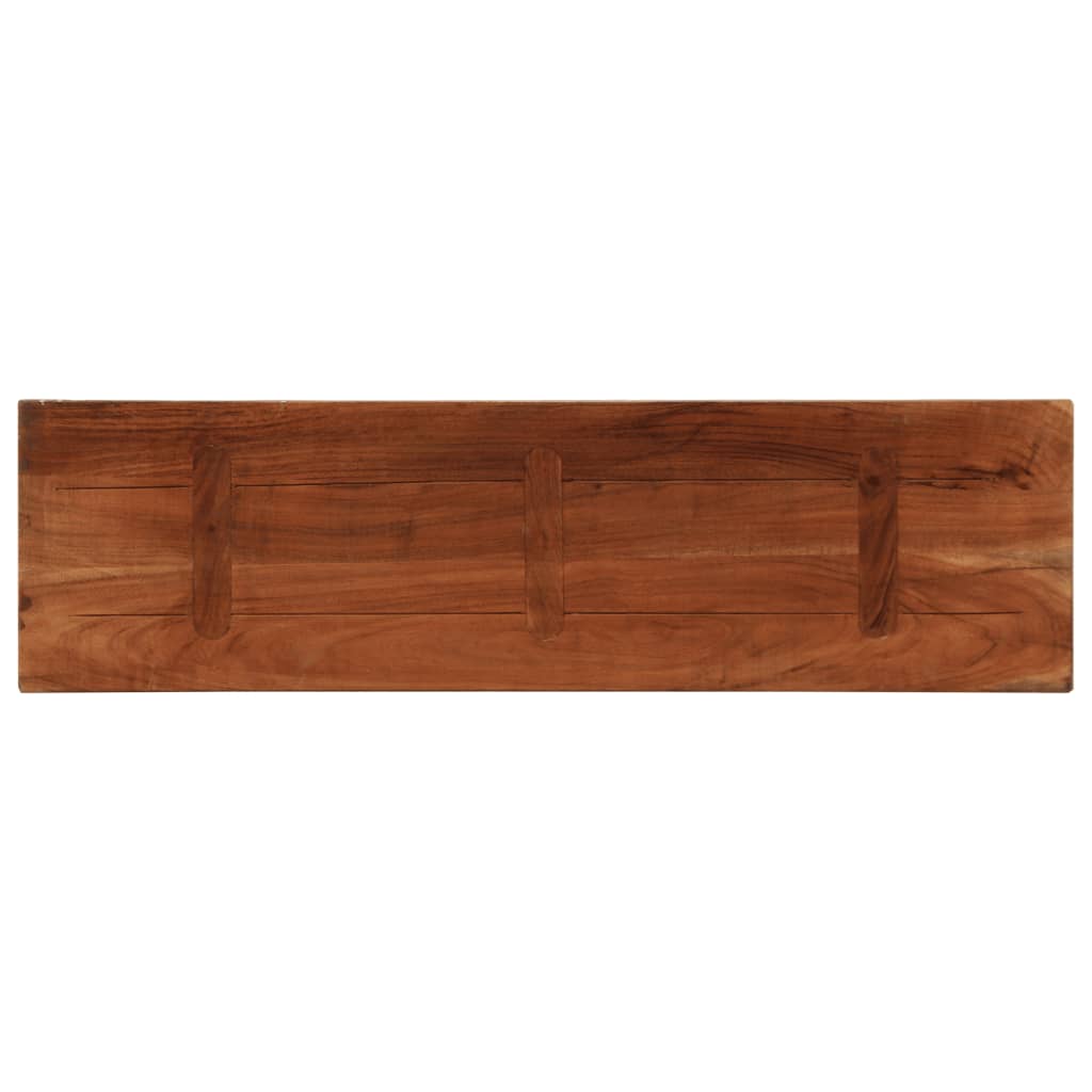 Tömör újrahasznosított fa téglalap alakú asztallap 110x20x3,8cm 5