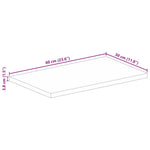 Tömör újrahasznosított fa téglalap alakú asztallap 60x30x3,8 cm 9