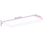 Tömör nyers mangófa téglalap alakú asztallap 90x20x2,5 cm 9