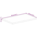 Tömör nyers mangófa téglalap alakú asztallap 50x30x2,5 cm 9