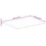 Tömör nyers mangófa téglalap alakú asztallap 80x60x1,5 cm 9