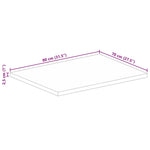Tömör nyers mangófa téglalap alakú asztallap 80x70x2,5 cm 9