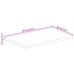 Tömör nyers mangófa téglalap alakú asztallap 60x20x3,8 cm 9