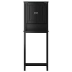 BERG fekete tömör fa WC feletti tároló 60 x 27 x 164,5 cm 3