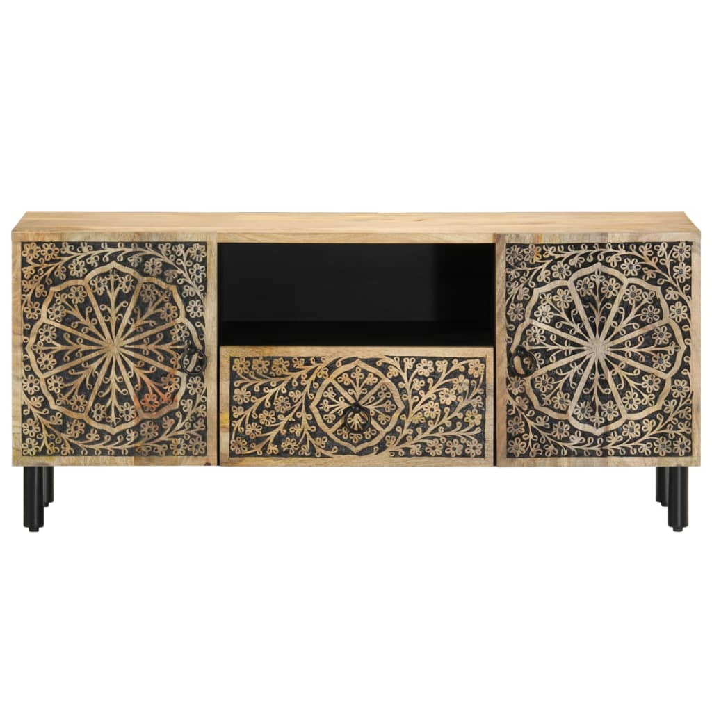 Tömör mangófa TV-szekrény 105 x 33 x 46 cm 5