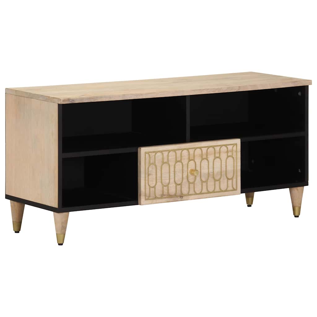 Tömör mangófa TV-szekrény 100 x 33 x 46 cm 2