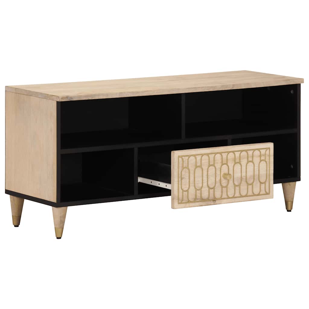 Tömör mangófa TV-szekrény 100 x 33 x 46 cm 3