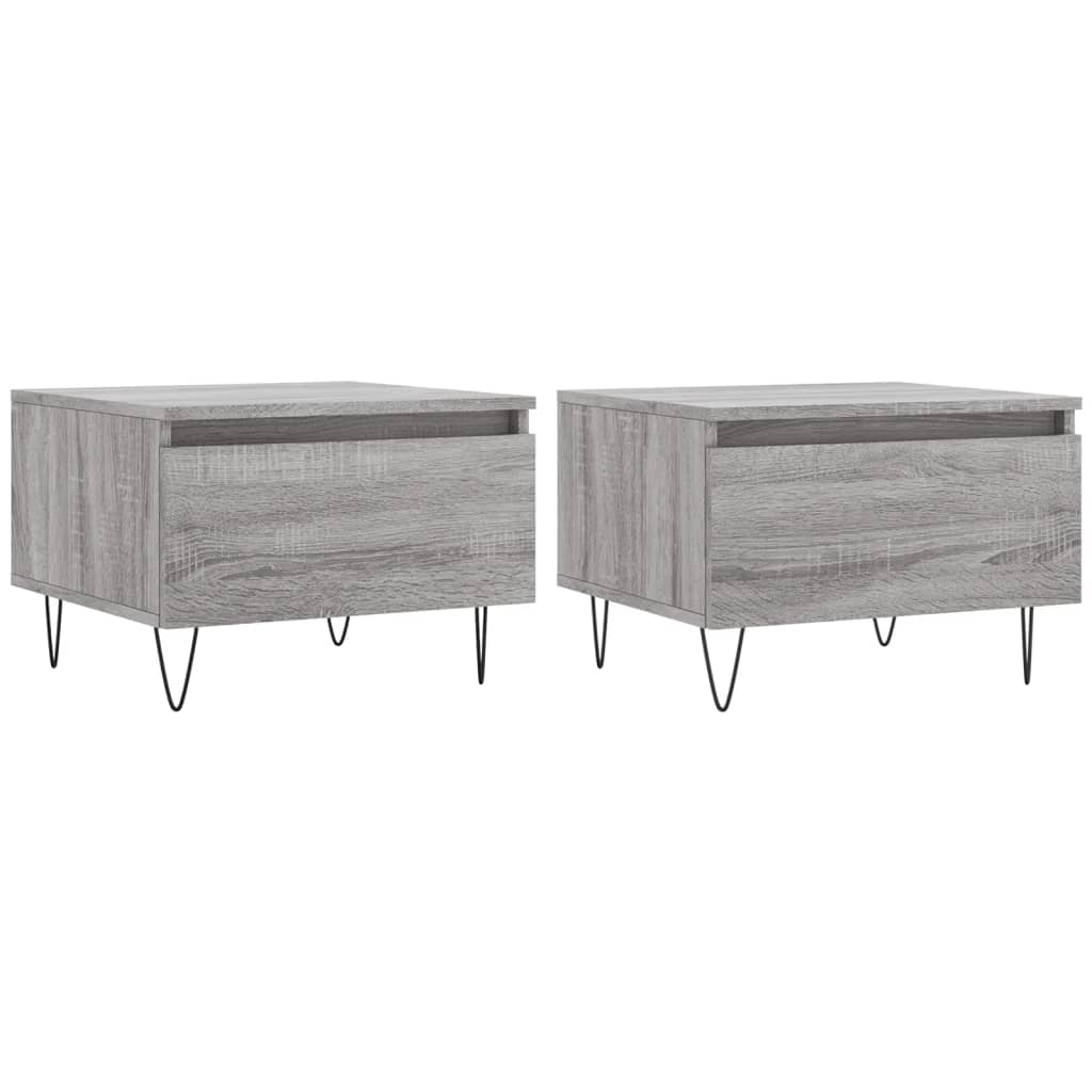2 db szürke sonoma szerelt fa dohányzóasztal 50 x 46 x 35 cm 2