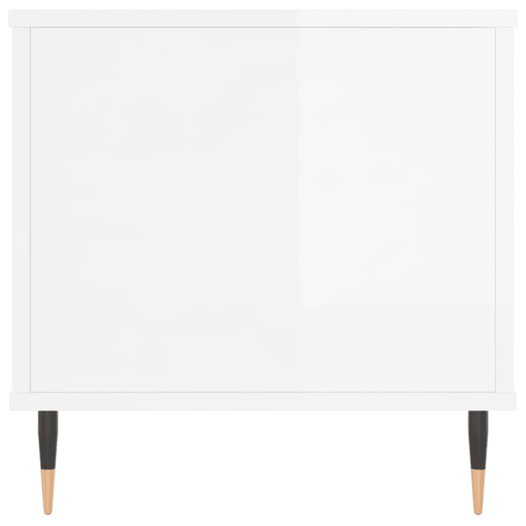 Magasfényű fehér szerelt fa dohányzóasztal 90x44,5x45 cm 7