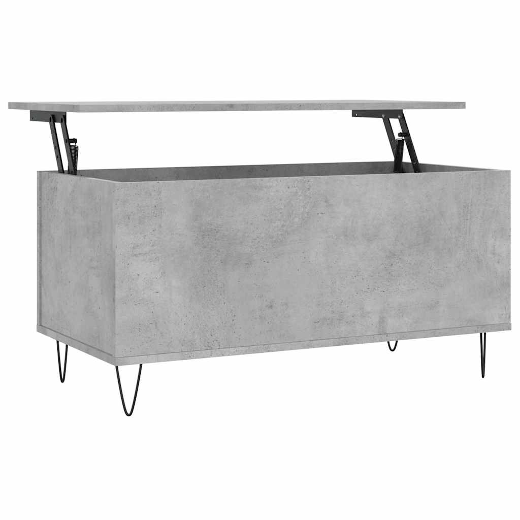 Betonszürke szerelt fa dohányzóasztal 90x44,5x45 cm 2