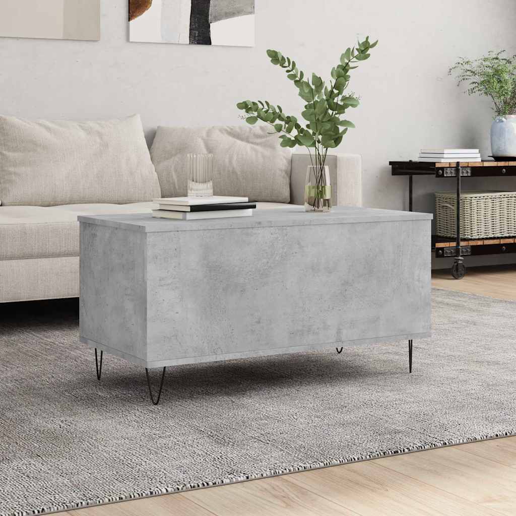Betonszürke szerelt fa dohányzóasztal 90x44,5x45 cm