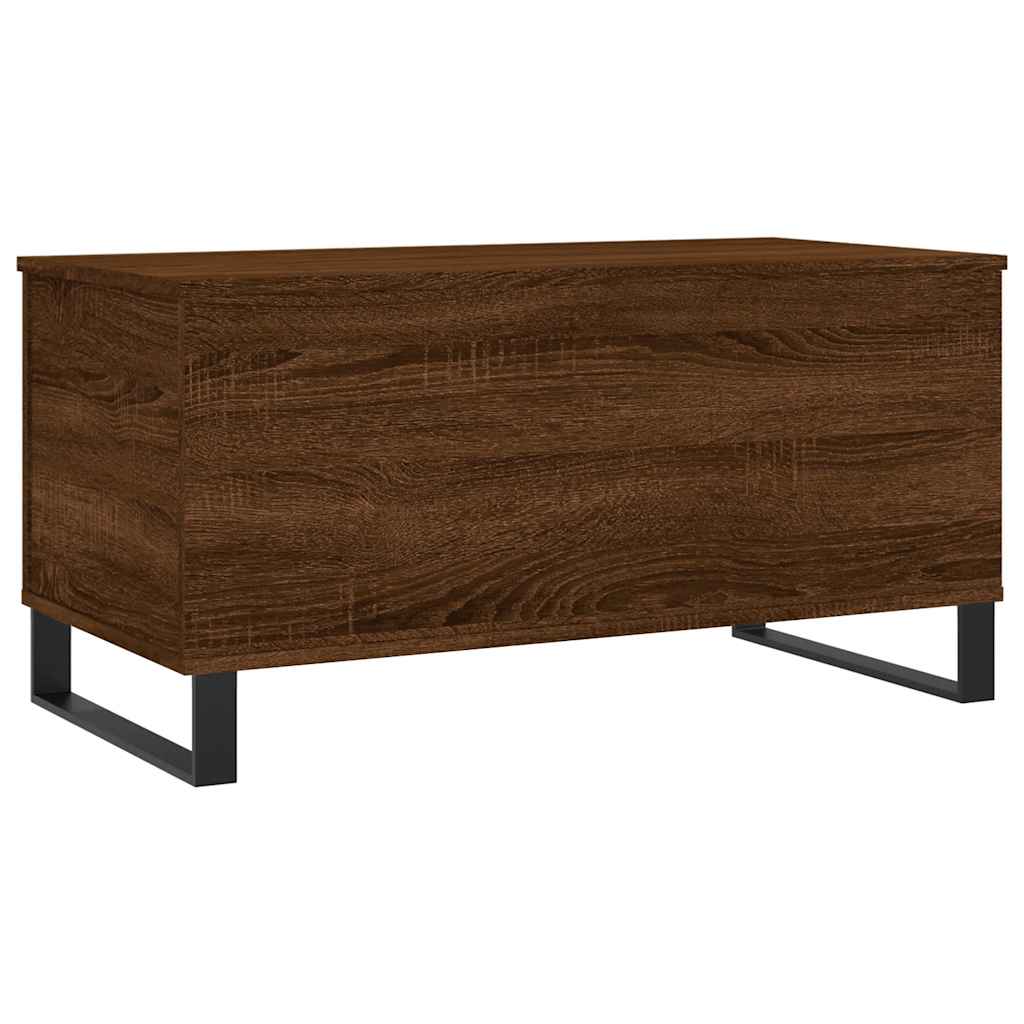 Barna tölgyszínű szerelt fa dohányzóasztal 90x44,5x45 cm 5