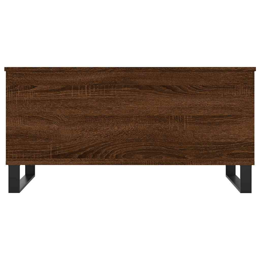 Barna tölgyszínű szerelt fa dohányzóasztal 90x44,5x45 cm 6