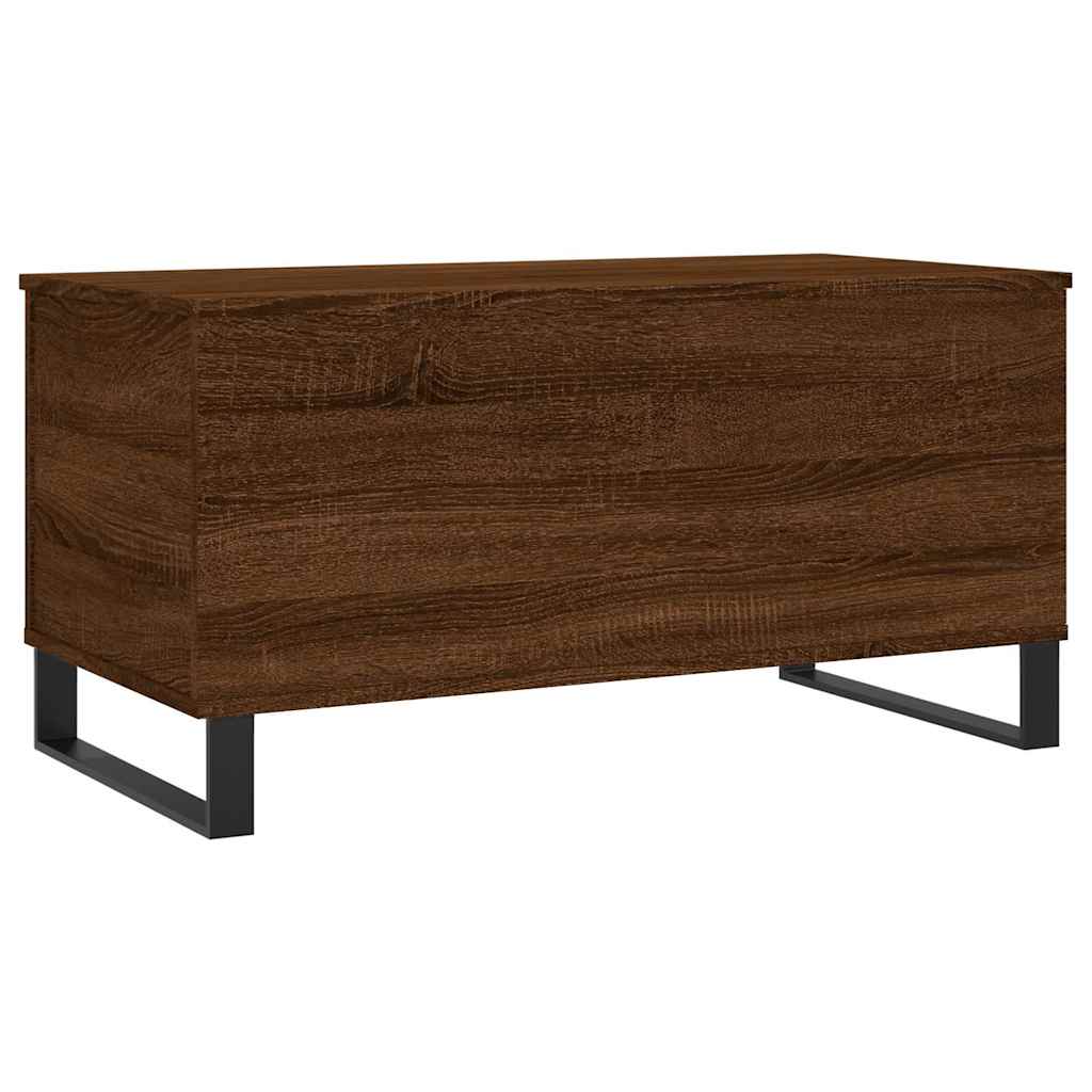 Barna tölgyszínű szerelt fa dohányzóasztal 90x44,5x45 cm 8