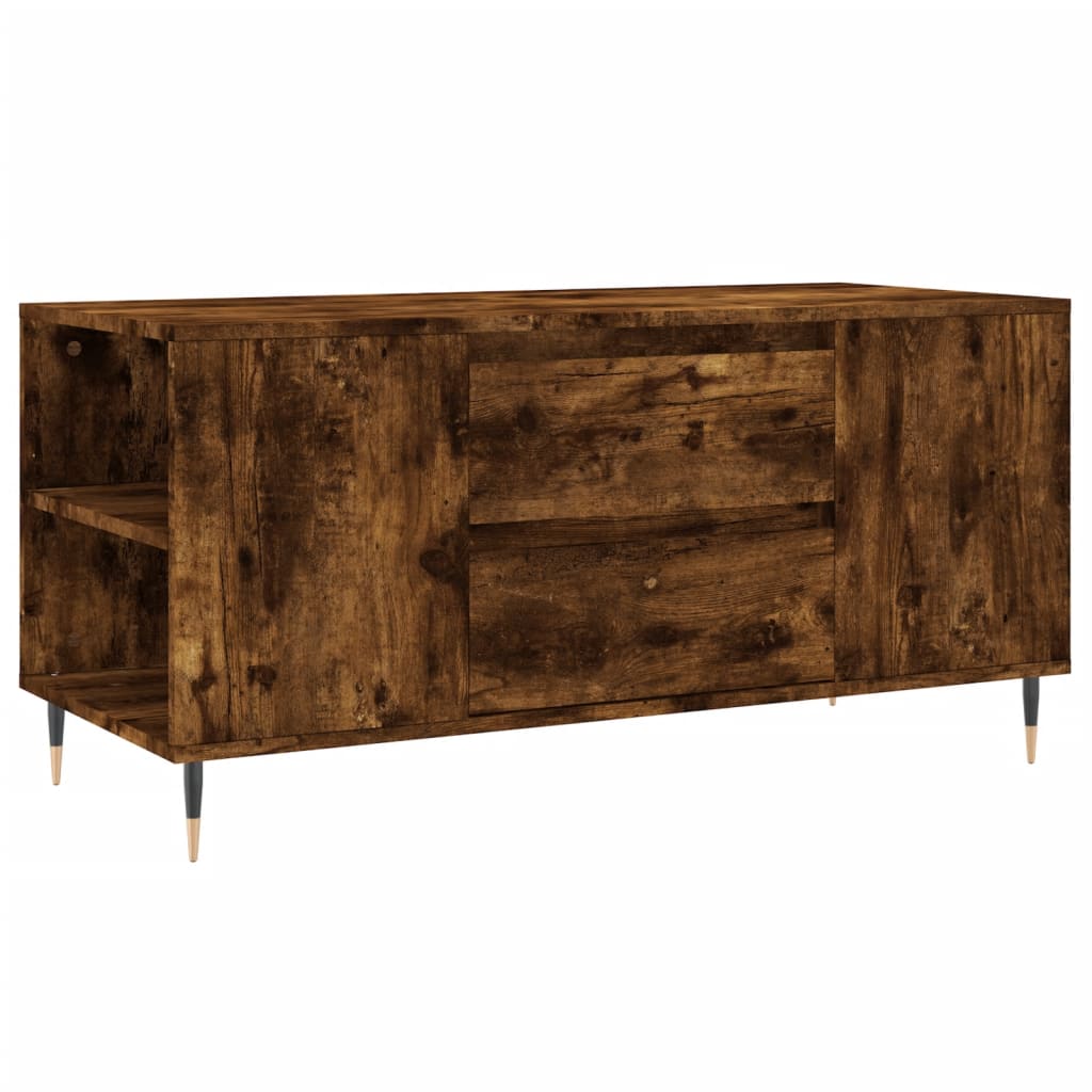 Füstös tölgy színű szerelt fa dohányzóasztal 102x44,5x50 cm 2