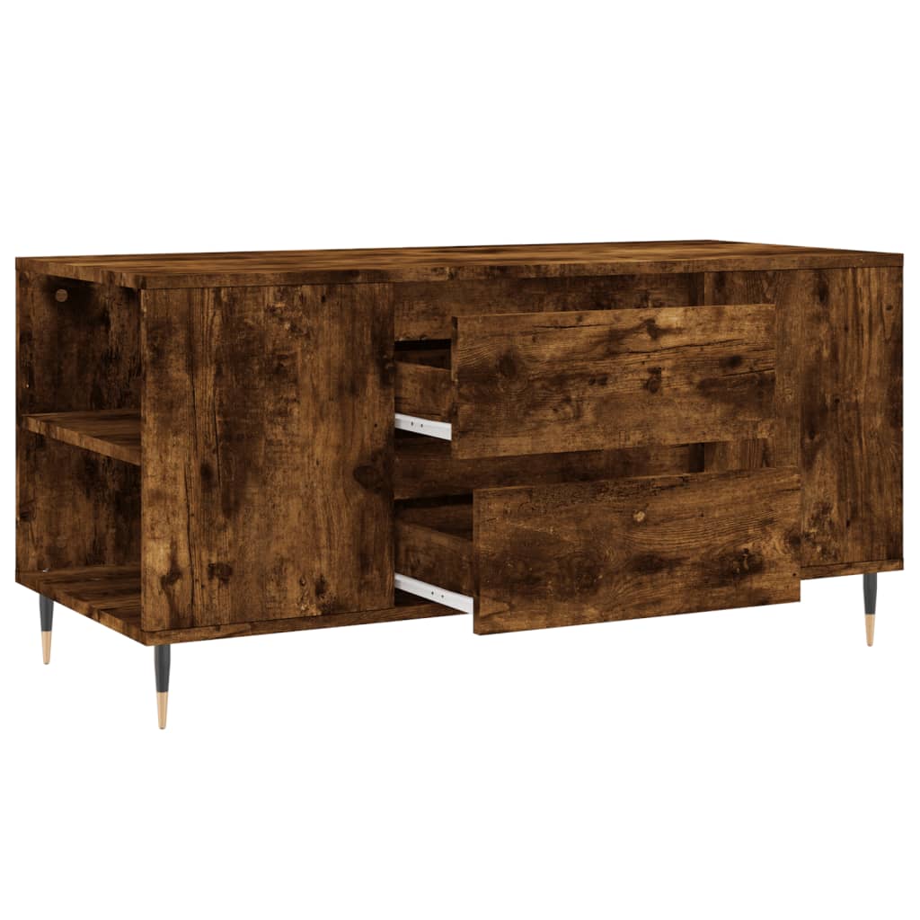 Füstös tölgy színű szerelt fa dohányzóasztal 102x44,5x50 cm 6