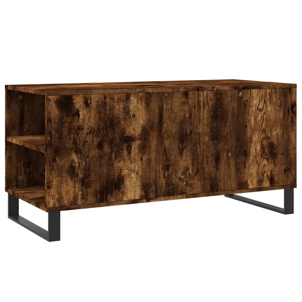 Füstös tölgy színű szerelt fa dohányzóasztal 102x44,5x50 cm 8