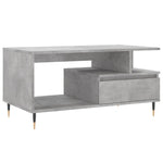 Betonszürke szerelt fa dohányzóasztal 90x49x45 cm 2