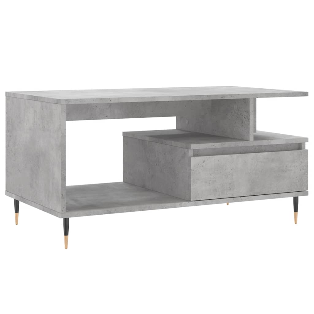 Betonszürke szerelt fa dohányzóasztal 90x49x45 cm 2