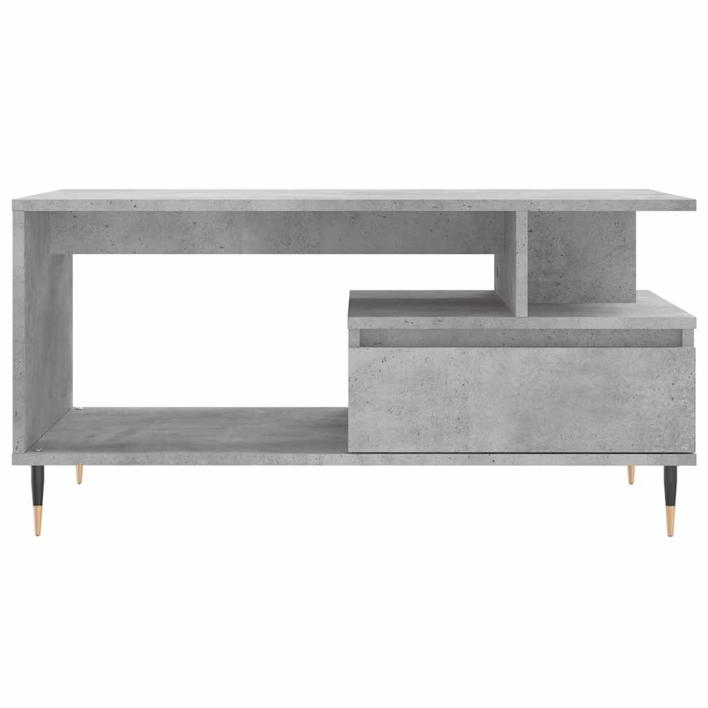 Betonszürke szerelt fa dohányzóasztal 90x49x45 cm 5