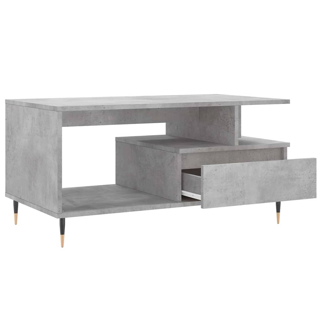 Betonszürke szerelt fa dohányzóasztal 90x49x45 cm 6