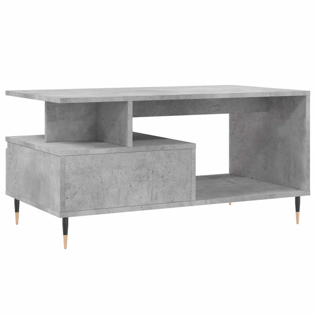 Betonszürke szerelt fa dohányzóasztal 90x49x45 cm 8