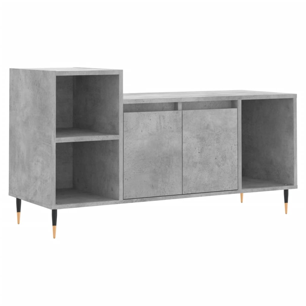 Betonszürke szerelt fa TV-szekrény 100 x 35 x 55 cm 2