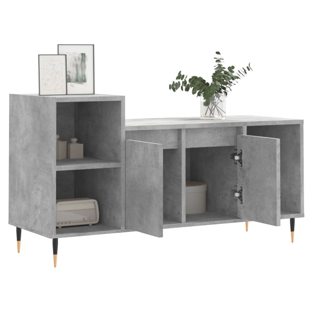 Betonszürke szerelt fa TV-szekrény 100 x 35 x 55 cm 4