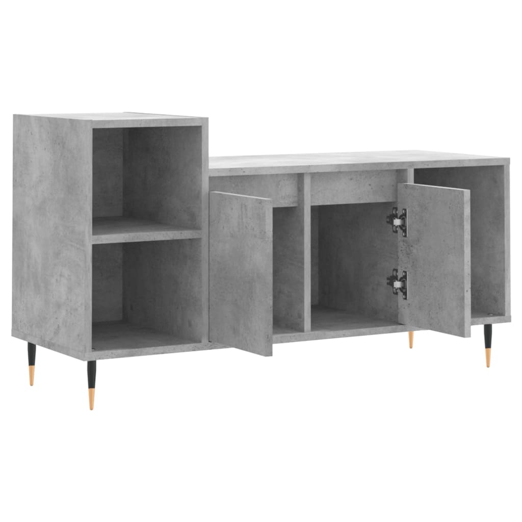 Betonszürke szerelt fa TV-szekrény 100 x 35 x 55 cm 6