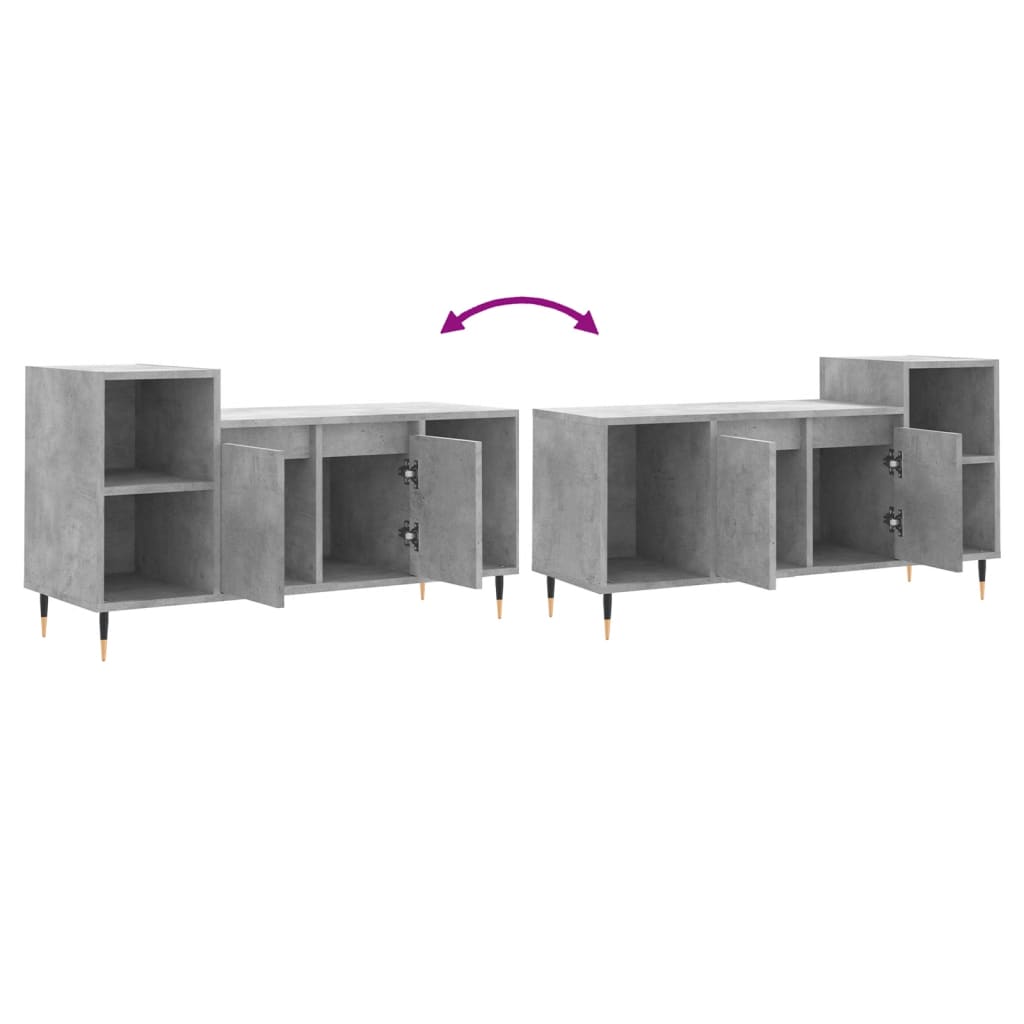 Betonszürke szerelt fa TV-szekrény 100 x 35 x 55 cm 9