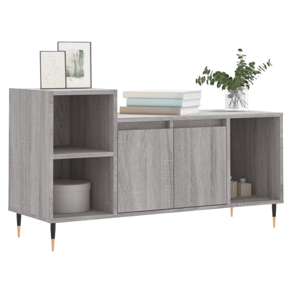 Szürke sonoma színű szerelt fa TV-szekrény 100x35x55 cm 3