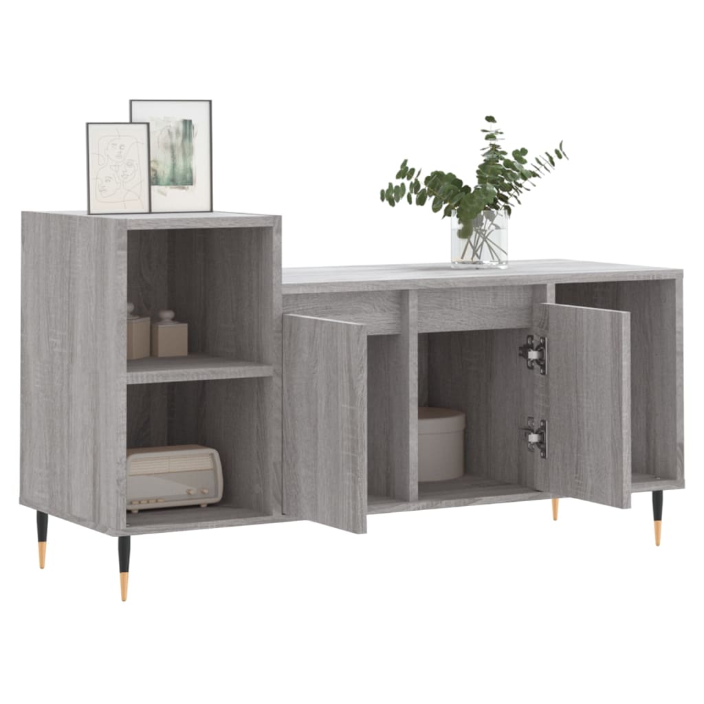 Szürke sonoma színű szerelt fa TV-szekrény 100x35x55 cm 4