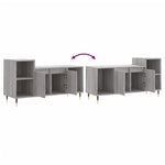Szürke sonoma színű szerelt fa TV-szekrény 100x35x55 cm 9