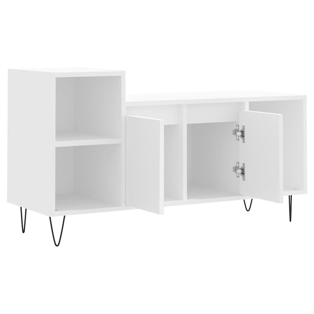 Fehér szerelt fa TV-szekrény 100x35x55 cm 6