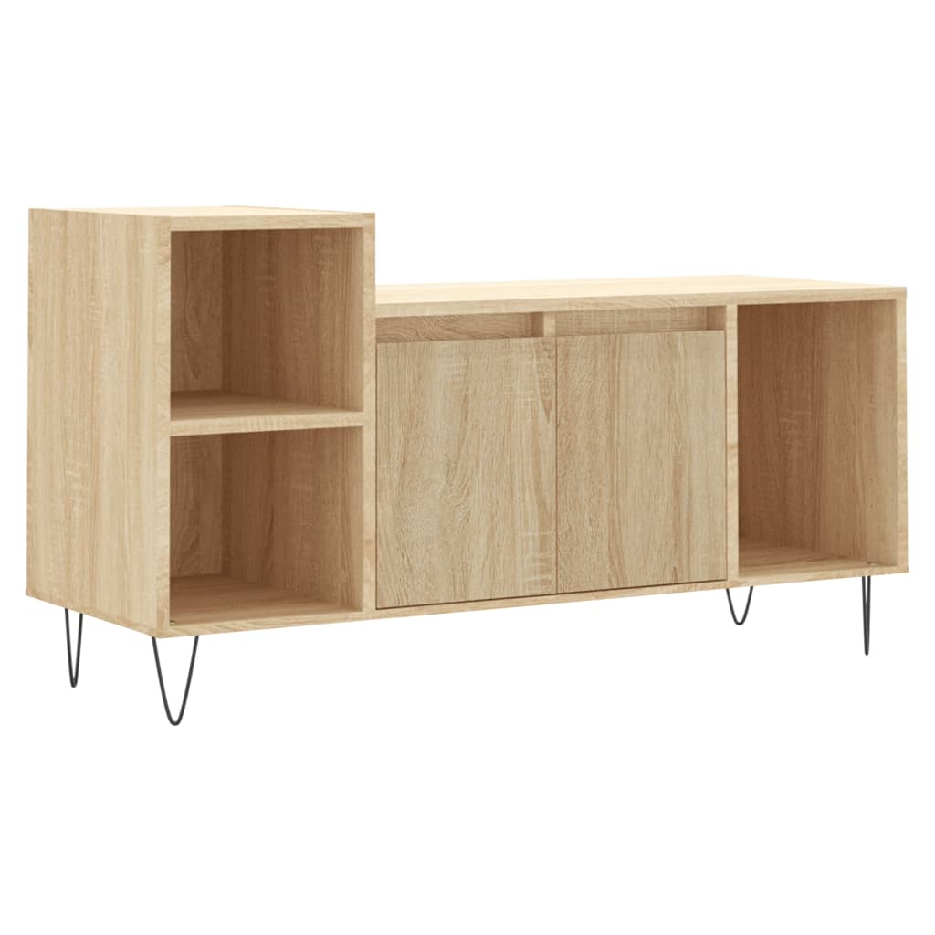Sonoma tölgyszínű szerelt fa TV-szekrény 100x35x55 cm 2